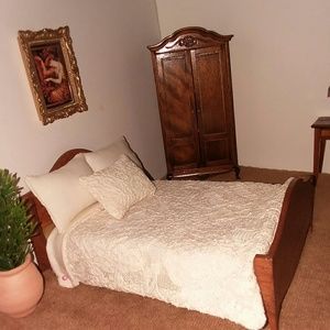 1:12 scale dollhouse miniature lace comforter set